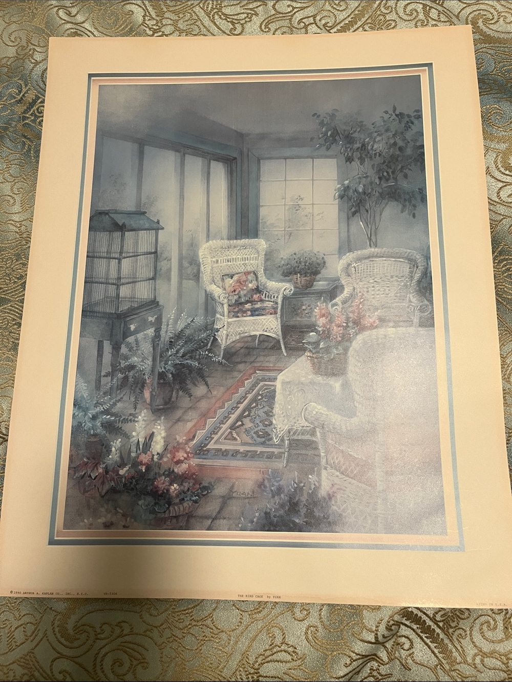 1990 “”The Birdcage” Litho by Yuan. H220 on back. 16”x20” unframed